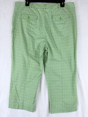 Talbots Heritage Cropped Pants 12 Green Crop Womens Cotton Stretch