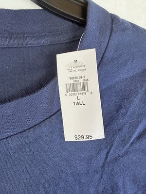 Gap Original Tee Classic Fit Large Tall Navy Blue Mens T Shirt Short Sleeve New