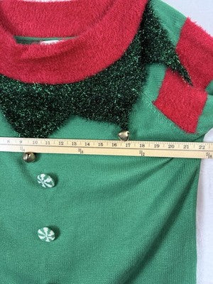 Ugly Christmas Sweater Womens XL Elf Bells Red Green Holiday 99 Jane Street New