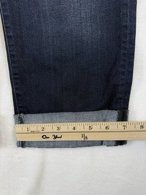 Liverpool Los Angeles Jeans 16W Charlie Crop Dark Blue Denim Wide Cuff Womens
