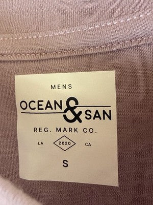 Ocean & San Mens Small All Day Shirt Cycling Jersey Muave Pocket Tee
