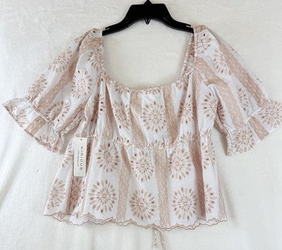Kirious LA Top Medium Cottagecore Milkmaid Fairycore Whimsical Women Pink New