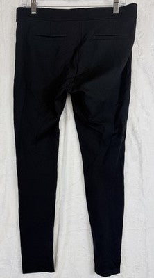Ann Taylor Loft Ponte Knit Pants 10 Petite Womens Black Gold Zip Pockets 10P