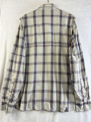Columbia Shirt Mens 2XL Lightweight Long Sleeve Gray Plaid Fishing Button Up