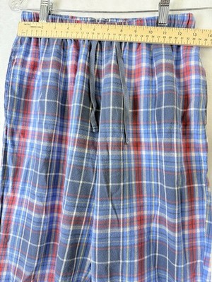 LL Bean Flannel Pajama Pants XS Petite Blue Purple Womens PJ Sleep