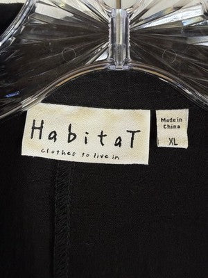 Habitat Clothes To Live In XL Jacket Black Artsy Art To Wear Lagenlook Womens