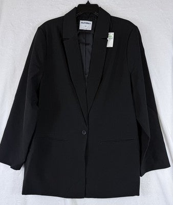 Old Navy Blazer Women XXL Black Suit Jacket Classic Stretch New NWT