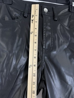 H&M Divided Faux Leather Pants 2 Straight Leg Womens H And M HM