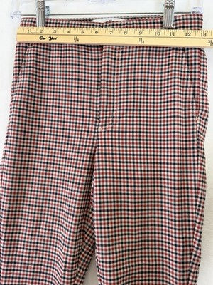 Hollister Ultra High Rise Pants Small Womens Red Blue Check Womens