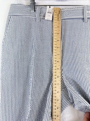 Talbots Seersucker Pants 8 Tapered Ankle Market Stripe Blue Womens New NWT