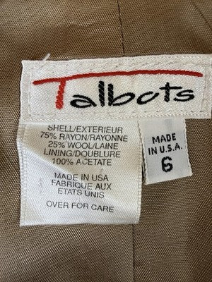 Vintage Talbots Blazer 6 Brown Plaid 90s Suit Jacket Womens Wool Dark Academia