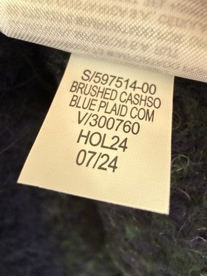 Gap Sweater Mens Medium Alpaca Wool Tartan Plaid Green Blue V Neck New