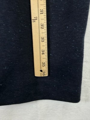 Talbots Dress Medium Shift Navy Blue Knit 3/4 Sleeve Heathered Button Womens