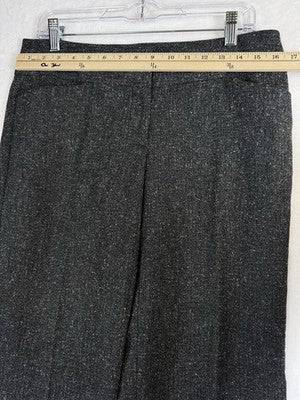 Ann Taylor Loft Pants 6 Original Trousers Tweed Black Straight Leg Womens