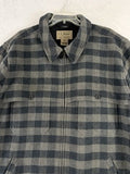 LL Bean Maine Guide Jacket XXL Wool Zip Front Jac-Shirt Gray Blue Plaid Mens
