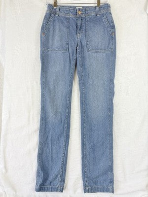 LL Bean Favorite Fit Jeans 2 Tall Womens Straight Leg Blue
