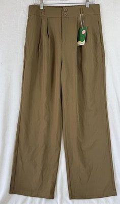 Halara Large Flex High Waisted Straight Leg Work Pants Brown