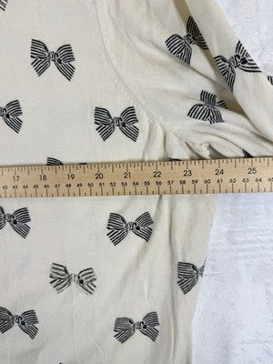 Talbots Cardigan Sweater 3X Ivory Button Front 3/4 Sleeve Cotton Blend