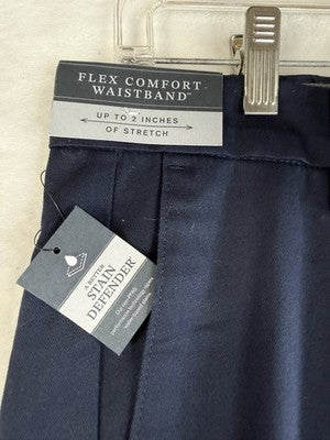 Dockers Signature Khaki Straight Fit Pants 30x30 Mens Navy Blue Iron Free New