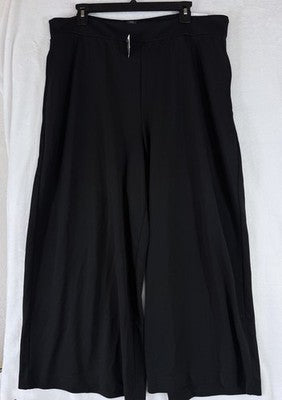 Lane Bryant 18 20 Wide Leg Pants Black Ponte Knit Pull On Magic Waistband New