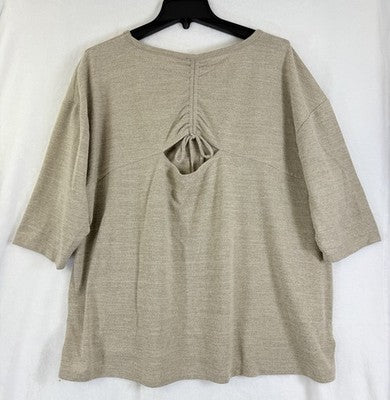Talbots 3X Petite Tops Sweater Beige Elbow Sleeve Plus Size Womens 3XP