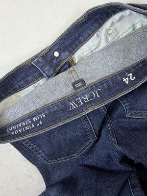 J Crew 9” Vintage Slim Straight Jeans 24 Blue Denim Womens