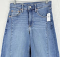 Gap High Rise Stride Ankle Wide Leg Jeans 00 Petite 24 Women NWT Raw Hem Blue