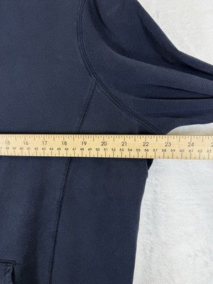 LL Bean Cozy Sweatshirt XL Navy Blue Full Zip Jacket Mock Neck Womens