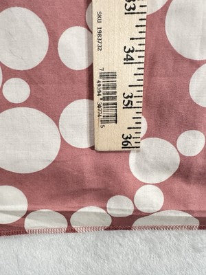 Talbots Dress 2 Ruffle Neck Poplin Sleeveless Shift Dress Pink White Dots Womens