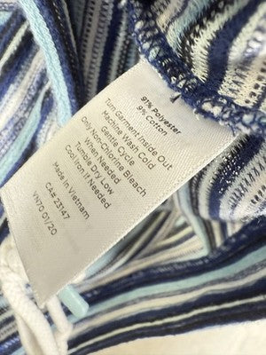 T By Talbots Top Medium Blue Terry cloth Short Sleeve Womens