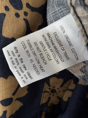 Toad And Co Mens Shirt XXL Mattock Blue Floral Print Short Sleeve Button Up