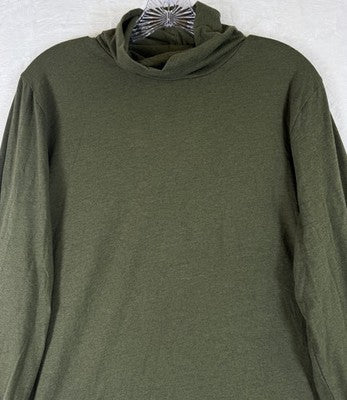 J Crew Turtleneck Top XXL Green Knit Long Sleeve Womens