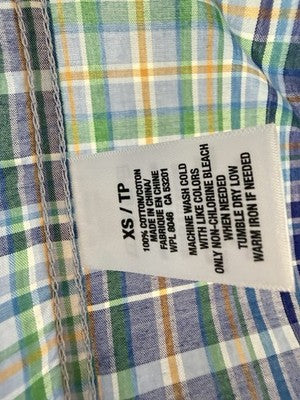 Aeropostale Shirt XS Mens Plaid Short Sleeve Button Up Lot Blue Red 100% Cotton