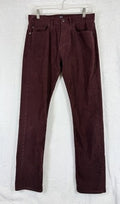 Gap Denim Corduroy Pants 29x30 Slim Fit Burgundy Mens