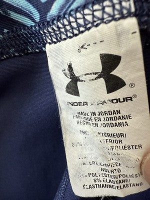 Under Armour Leggings Women Small Compression HeatGear Blue Capri