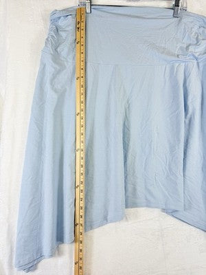 Old Navy 2X Asymmetrical Draped Midi Skirt Light Blue Knit Pull On Women New NWT