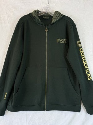 Databricks Medium Green Gold Full Zip Hoodie Jacket Logo Tech Kickoff FY27