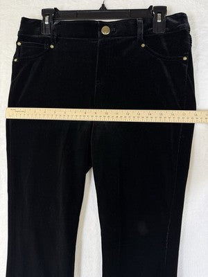 INC International Concepts Pants Women 10 Black Velvet Skinny Stretch