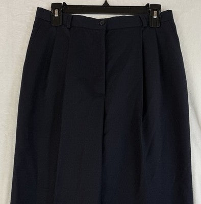 Vintage Talbots Dress Pants 12 Petite Navy Blue Lined 100% Wool Made In USA 12P