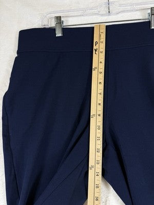 Lands End Starfish Crop Pants XL Navy Blue Knit Pull On Cotton Stretch Womens