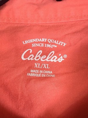 Cabelas Womens Shirt Utility XL Coral Long Sleeve Buttton Up Top