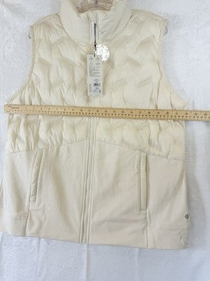 Calia Puffer Vest XL Ivory Womens Run Running Cold Dash Full Zip New NWT