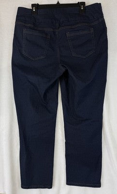 Woman Within Jeans 18W Pull On Dark Blue Plus Size Womens