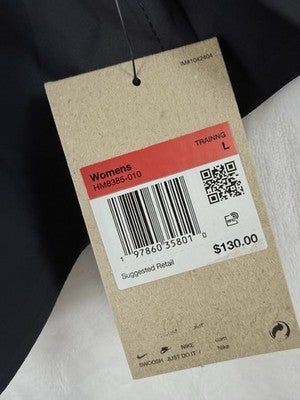 Nike 24.7 Perfect Stretch Shirt Large Women Long Sleeve Oversized Black Top NEW