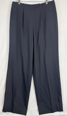 Vintage Talbots Dress Pants 16 Navy Blue Wool Stretch Italian Fabric Womens