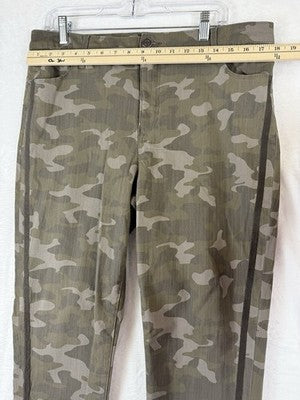 Skinnygirl Jeans 32 14 Long Green Camo Broadway High Rise Skinny Girl Slimming