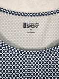 Lands End Sport Tank Top XL Blue Print Pickleball Tennis Workout Tops Womens