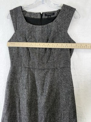 Banana Republic Tweed Dress 4 Gray Sleeveless Wool Blend Sheath