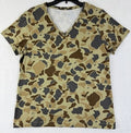 LL Bean Signature Womens Small Tee Duck Camo Short Sleeve Top T Shirt V Neck