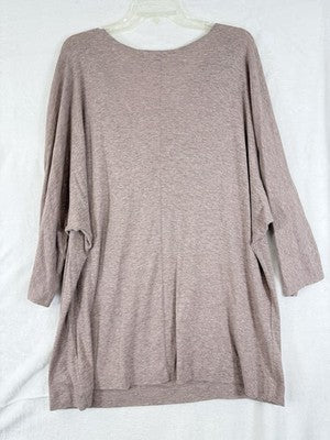St Tropez West Top 3X Drape Neck 3/4 Sleeve Knit Mauve Pink Modal Womens NEW